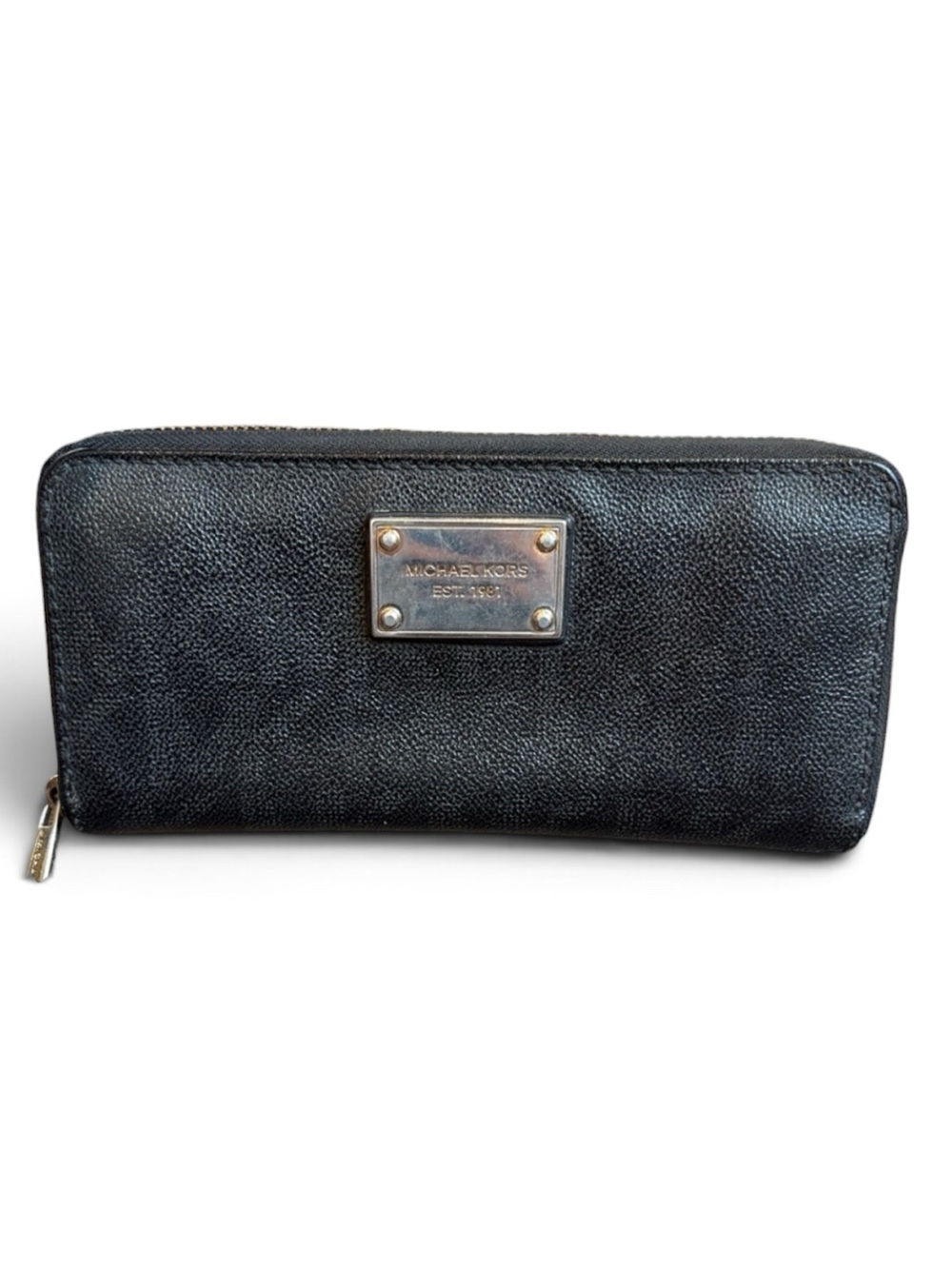 Michael Kors Black Full Zip Leather Wallet READ